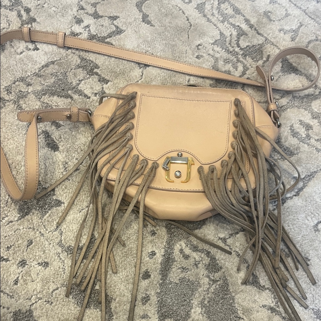 Paula Cademartori Fringed Crossbody Bag In Tan - Women's Leather Shoulder Bag